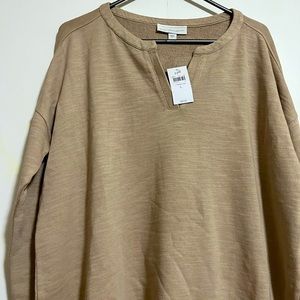 J Jill NWT light mink tan long sleeve top